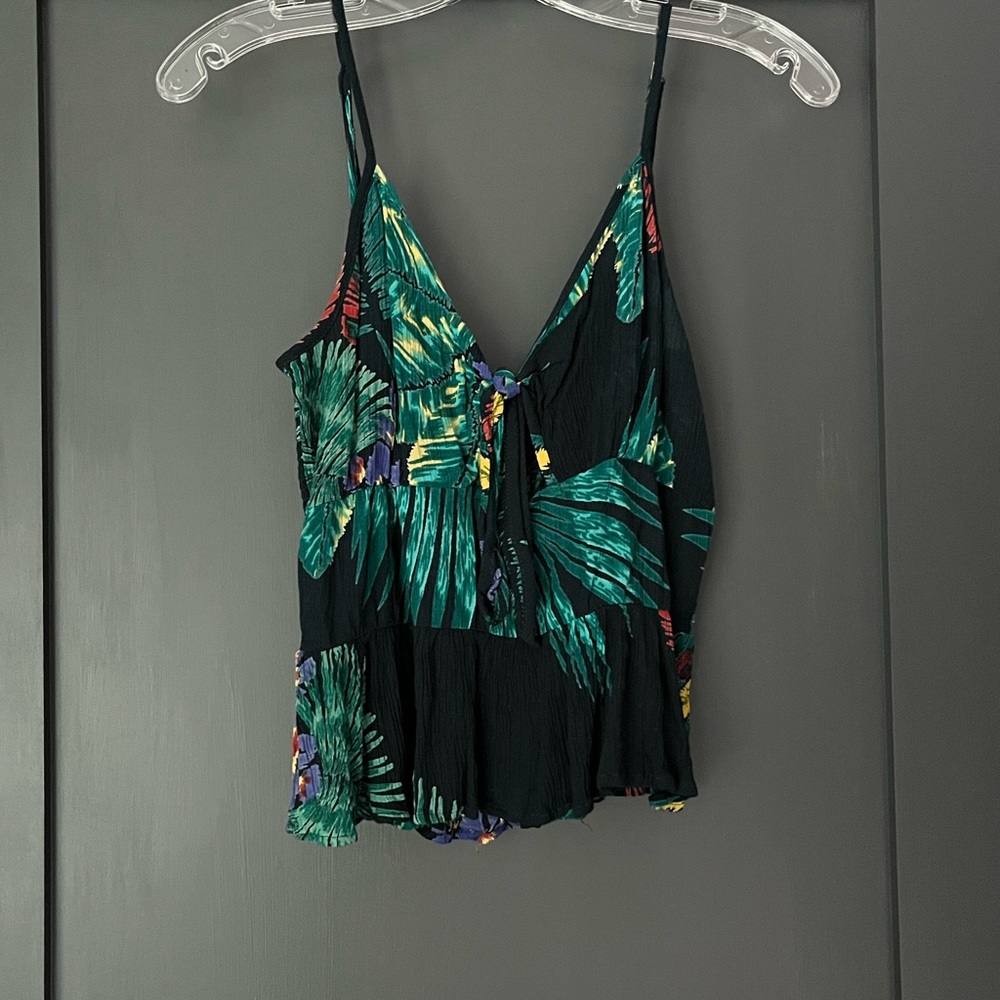 Tank top, botanical print. XS